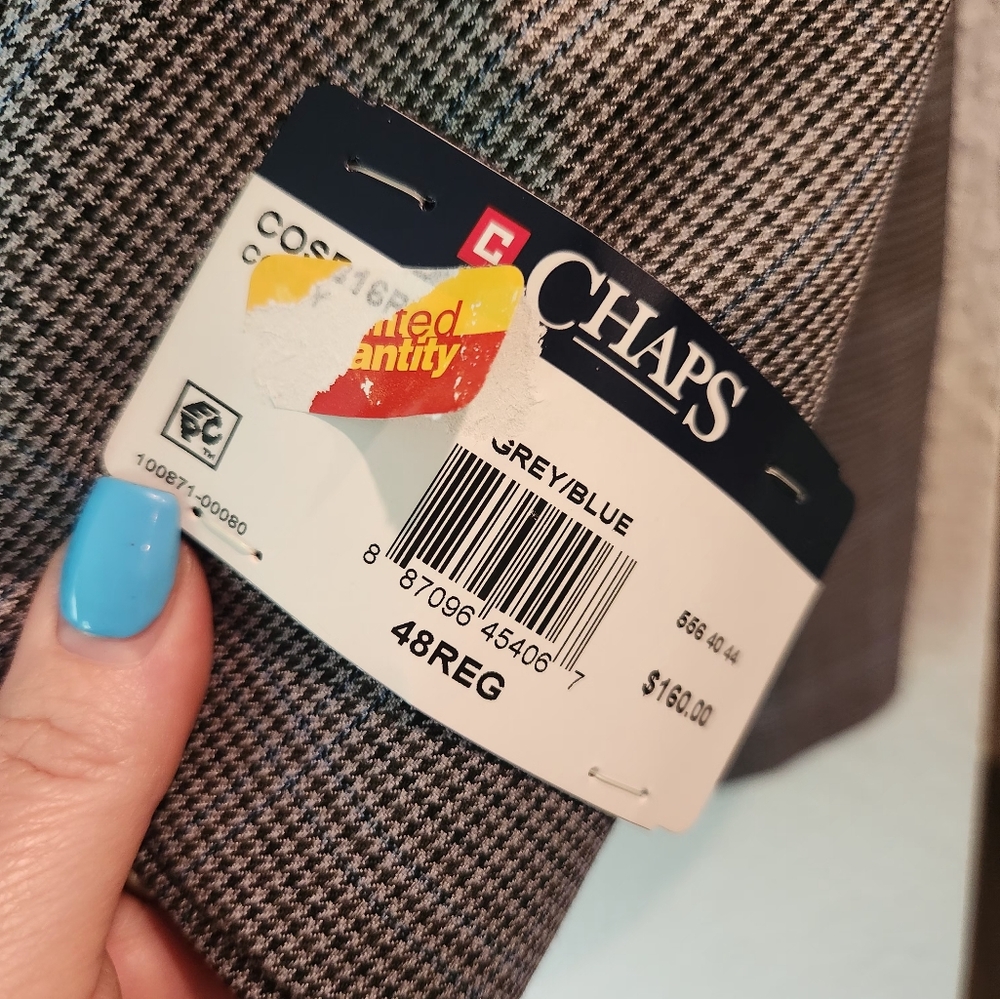 Chaps Gray Sport Coat with Classic Glen Check - Picture 4 of 10
